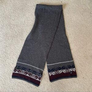 Nautica wool blend gray fair isle pattern warm scarf
